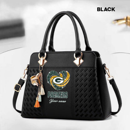 NFL New Heart Deluxe Handbag All Teams Custom Any Name Gift For Fans
