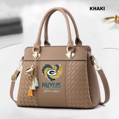 NFL New Heart Deluxe Handbag All Teams Custom Any Name Gift For Fans