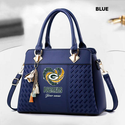 NFL New Heart Deluxe Handbag All Teams Custom Any Name Gift For Fans