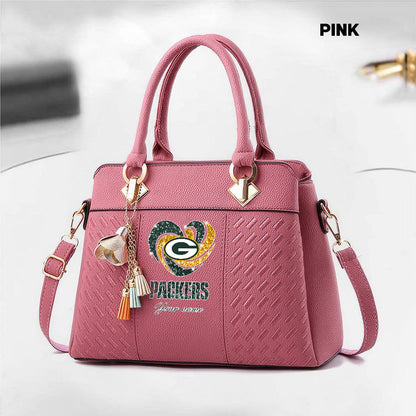 NFL New Heart Deluxe Handbag All Teams Custom Any Name Gift For Fans