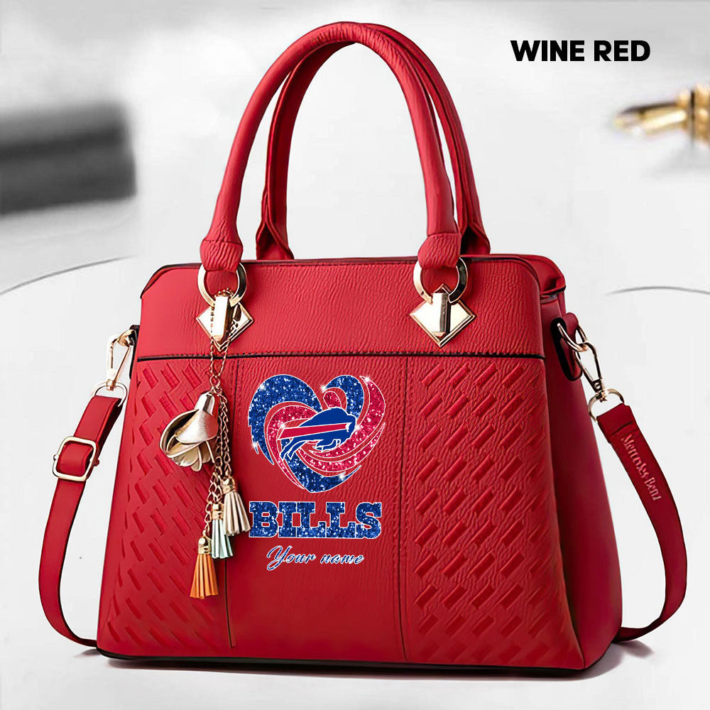 NFL New Heart Deluxe Handbag All Teams Custom Any Name Gift For Fans