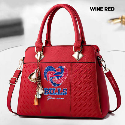 NFL New Heart Deluxe Handbag All Teams Custom Any Name Gift For Fans