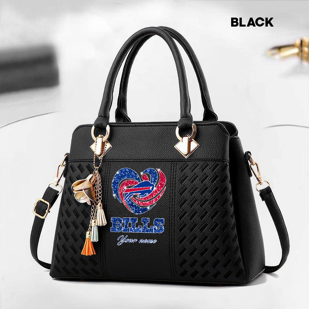 NFL New Heart Deluxe Handbag All Teams Custom Any Name Gift For Fans