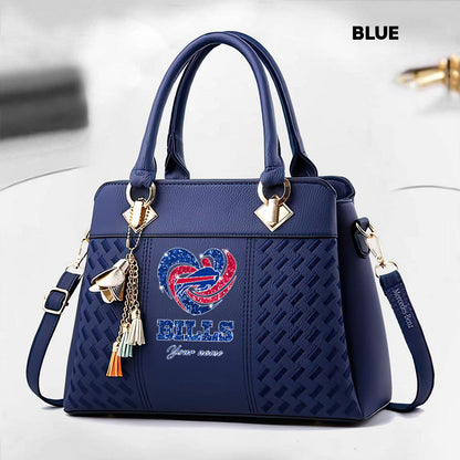 NFL New Heart Deluxe Handbag All Teams Custom Any Name Gift For Fans