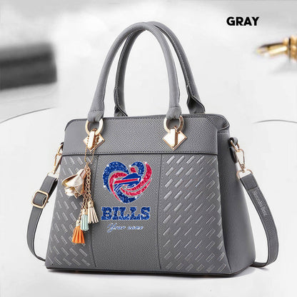 NFL New Heart Deluxe Handbag All Teams Custom Any Name Gift For Fans