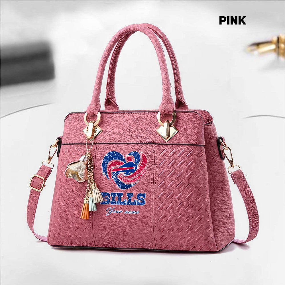 NFL New Heart Deluxe Handbag All Teams Custom Any Name Gift For Fans