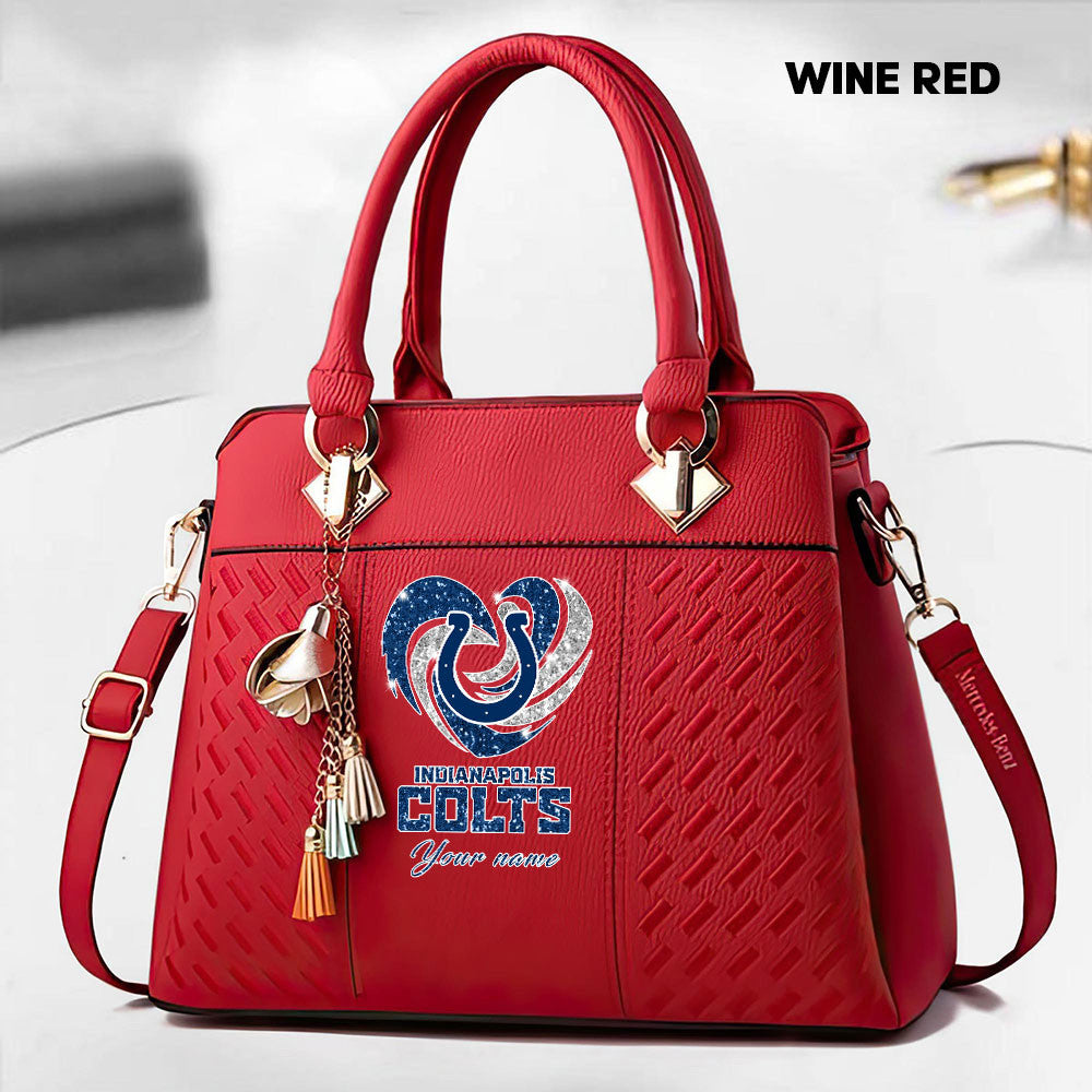 NFL New Heart Deluxe Handbag All Teams Custom Any Name Gift For Fans