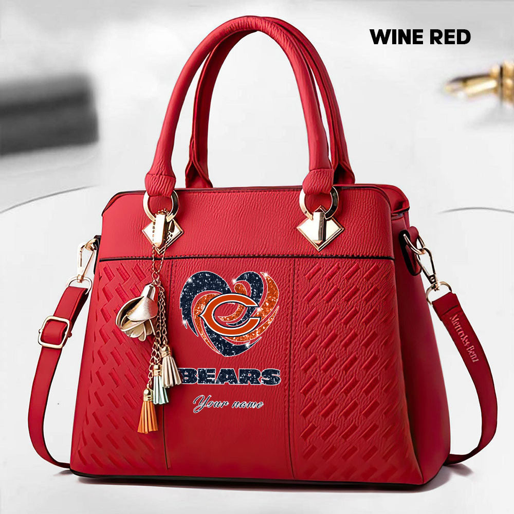 NFL New Heart Deluxe Handbag All Teams Custom Any Name Gift For Fans