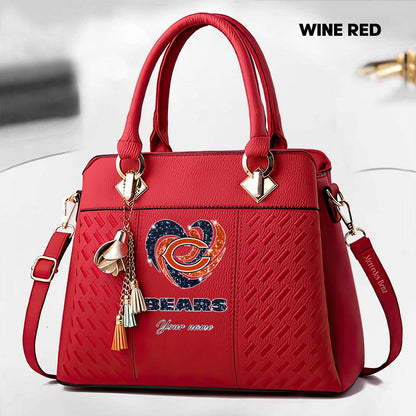 NFL New Heart Deluxe Handbag All Teams Custom Any Name Gift For Fans