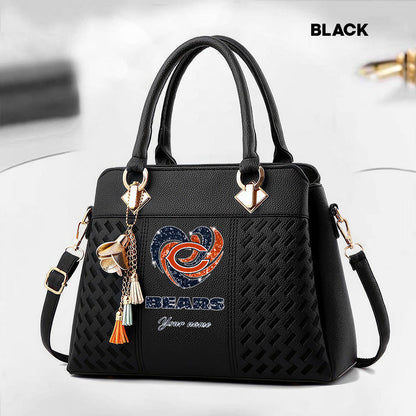 NFL New Heart Deluxe Handbag All Teams Custom Any Name Gift For Fans