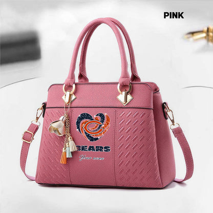 NFL New Heart Deluxe Handbag All Teams Custom Any Name Gift For Fans