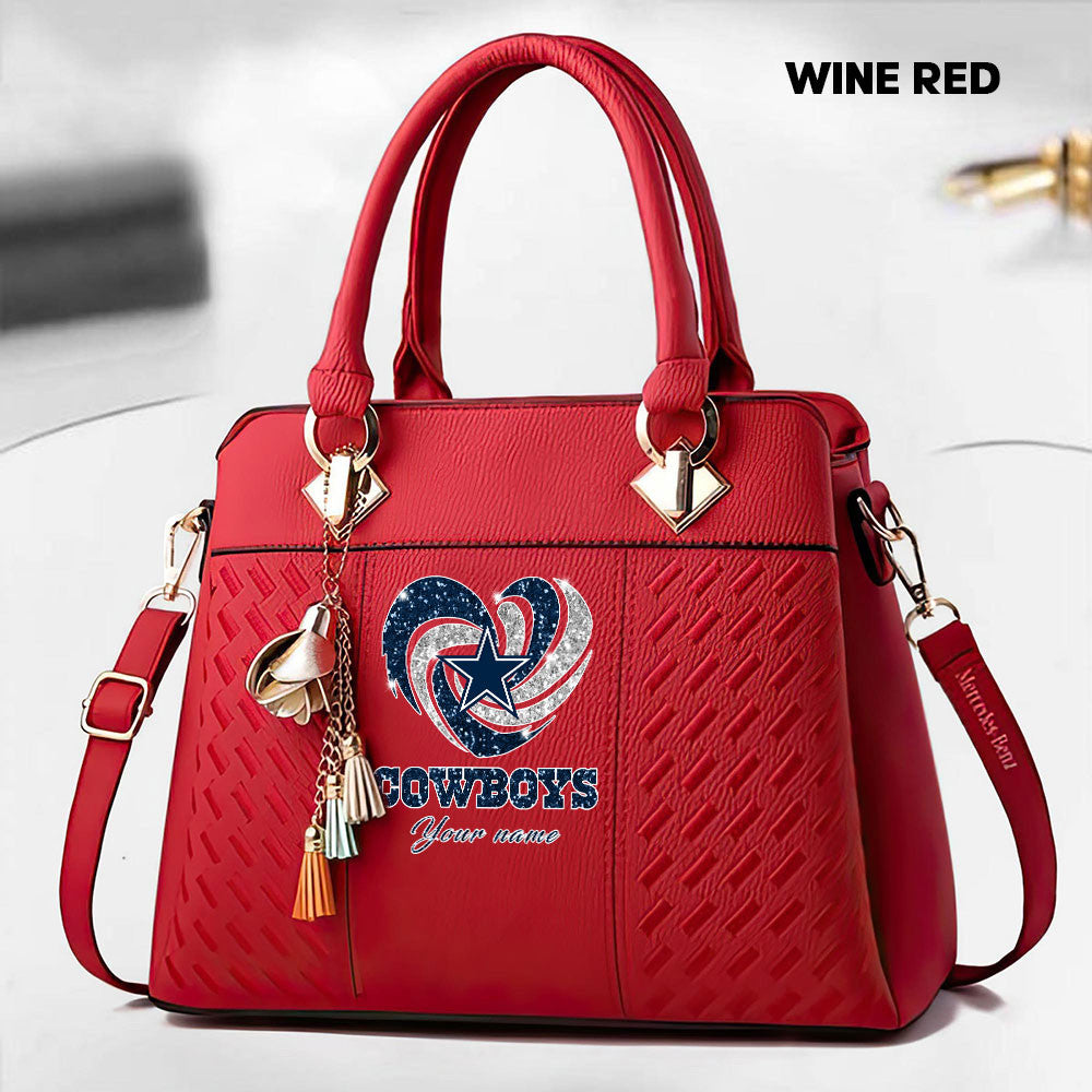 NFL New Heart Deluxe Handbag All Teams Custom Any Name Gift For Fans