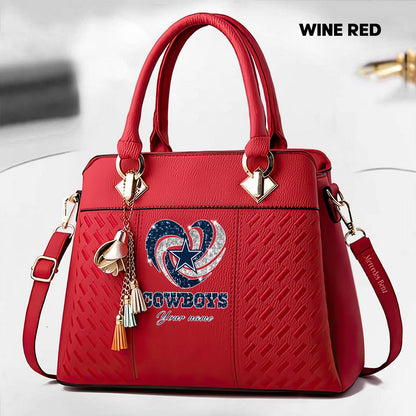 NFL New Heart Deluxe Handbag All Teams Custom Any Name Gift For Fans