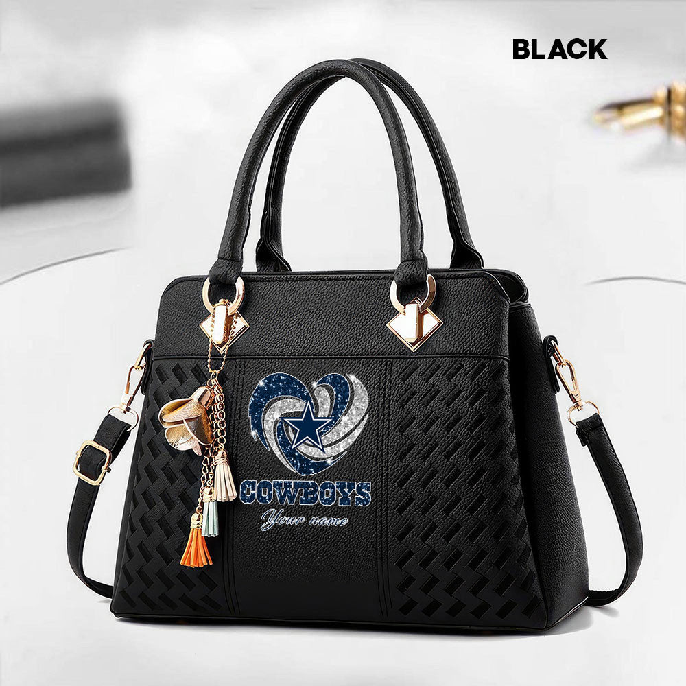 NFL New Heart Deluxe Handbag All Teams Custom Any Name Gift For Fans