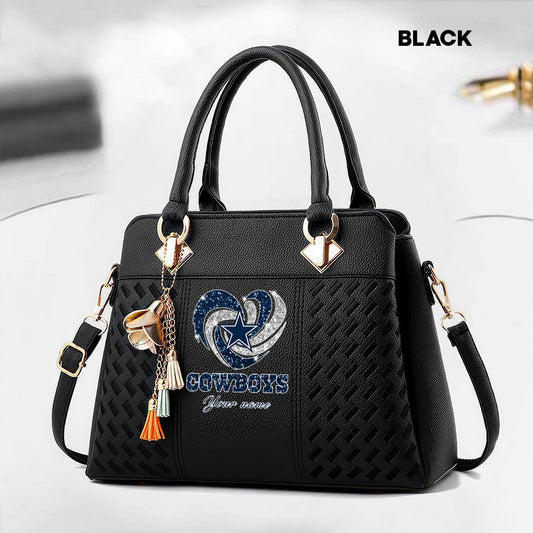 NFL New Heart Deluxe Handbag All Teams Custom Any Name Gift For Fans