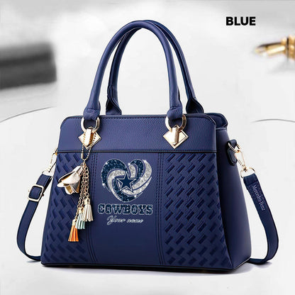 NFL New Heart Deluxe Handbag All Teams Custom Any Name Gift For Fans