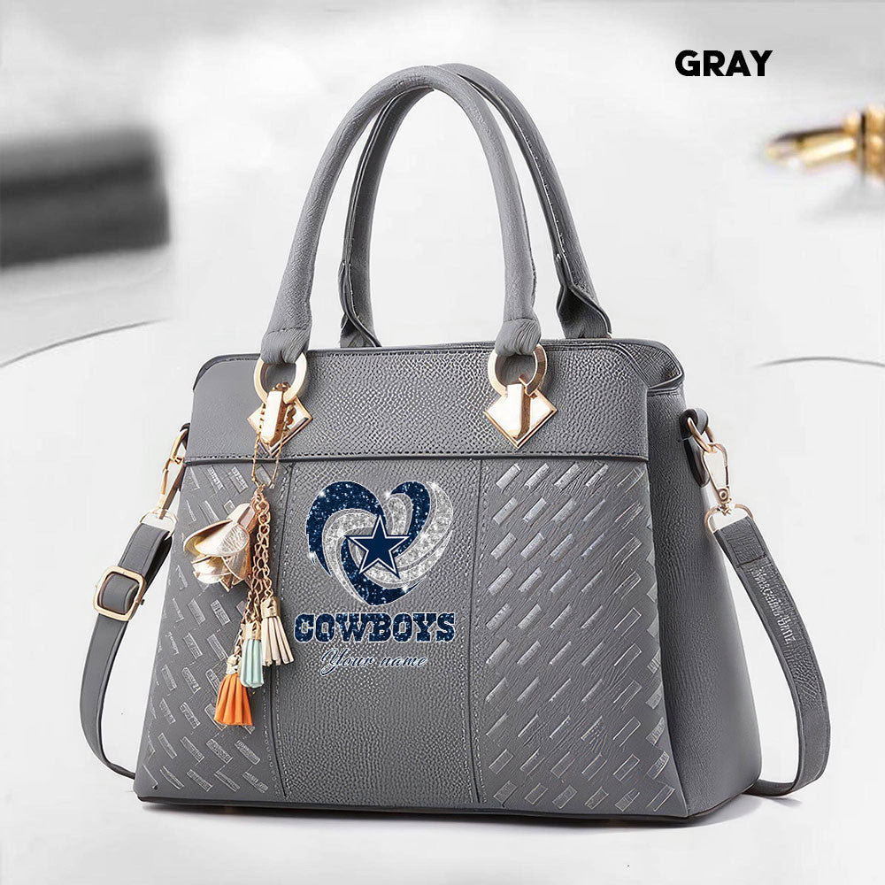 NFL New Heart Deluxe Handbag All Teams Custom Any Name Gift For Fans