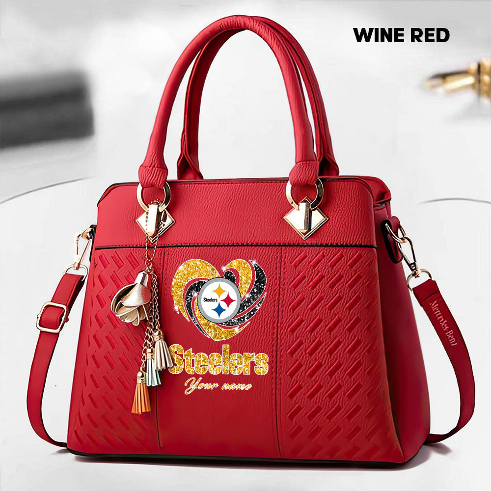 NFL New Heart Deluxe Handbag All Teams Custom Any Name Gift For Fans