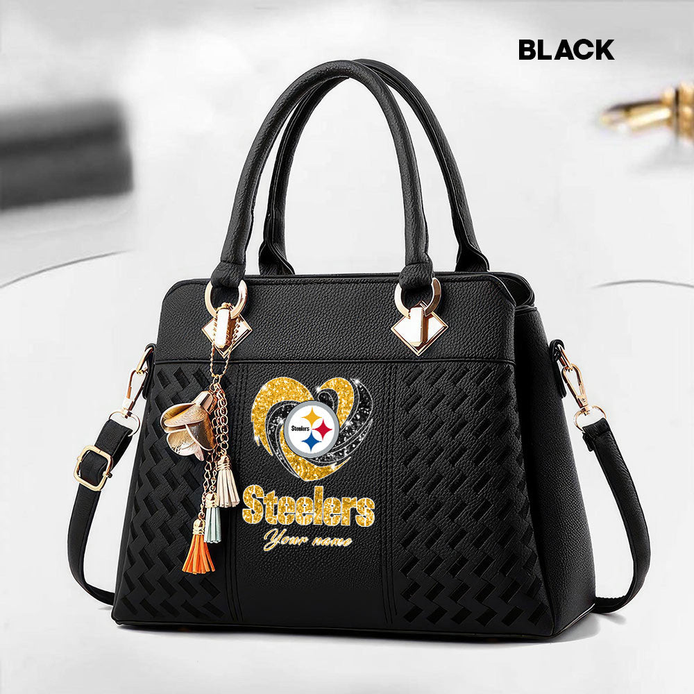 NFL New Heart Deluxe Handbag All Teams Custom Any Name Gift For Fans