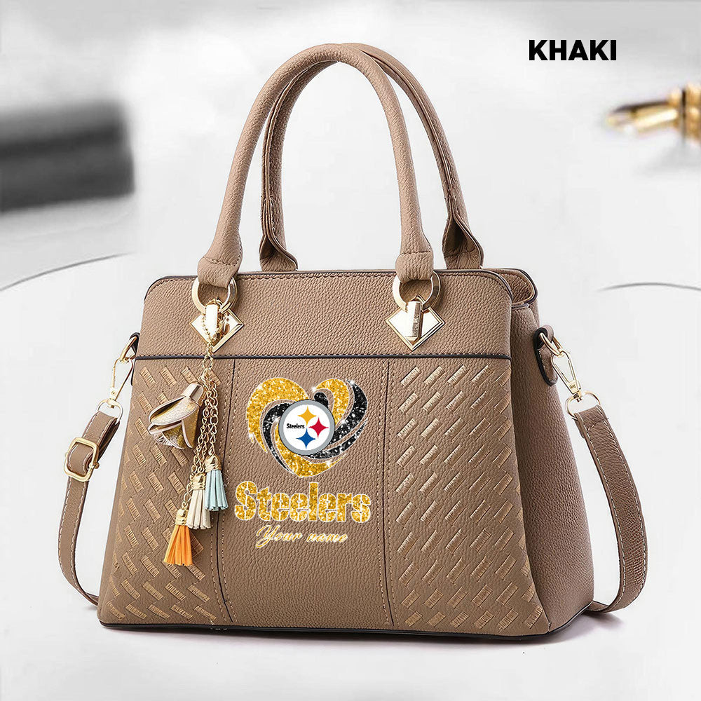 NFL New Heart Deluxe Handbag All Teams Custom Any Name Gift For Fans