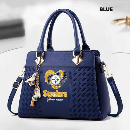 NFL New Heart Deluxe Handbag All Teams Custom Any Name Gift For Fans