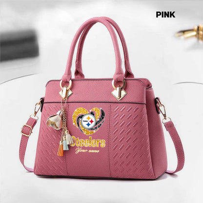 NFL New Heart Deluxe Handbag All Teams Custom Any Name Gift For Fans