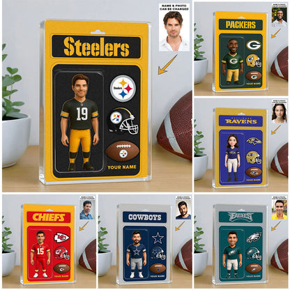 NFL All Team Acrylic Block Plaque Upload Your Photo Choose Any Teams Custom Name Gift For Fans