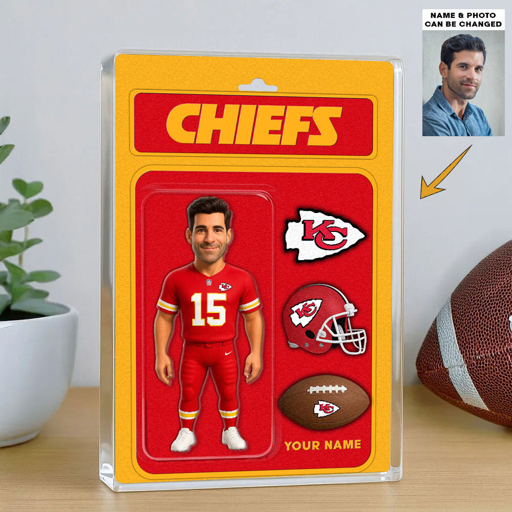 NFL All Team Acrylic Block Plaque Upload Your Photo Choose Any Teams Custom Name Gift For Fans