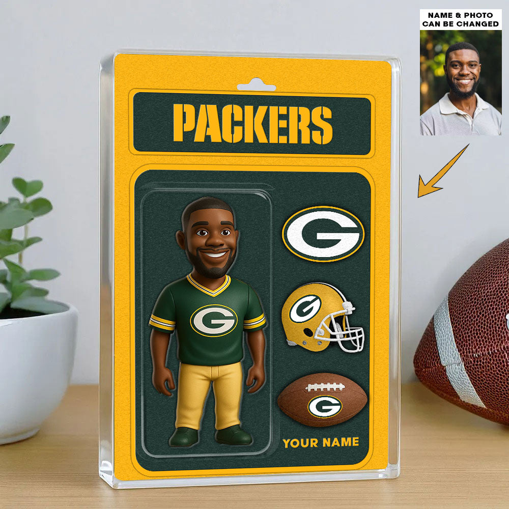 NFL All Team Acrylic Block Plaque Upload Your Photo Choose Any Teams Custom Name Gift For Fans