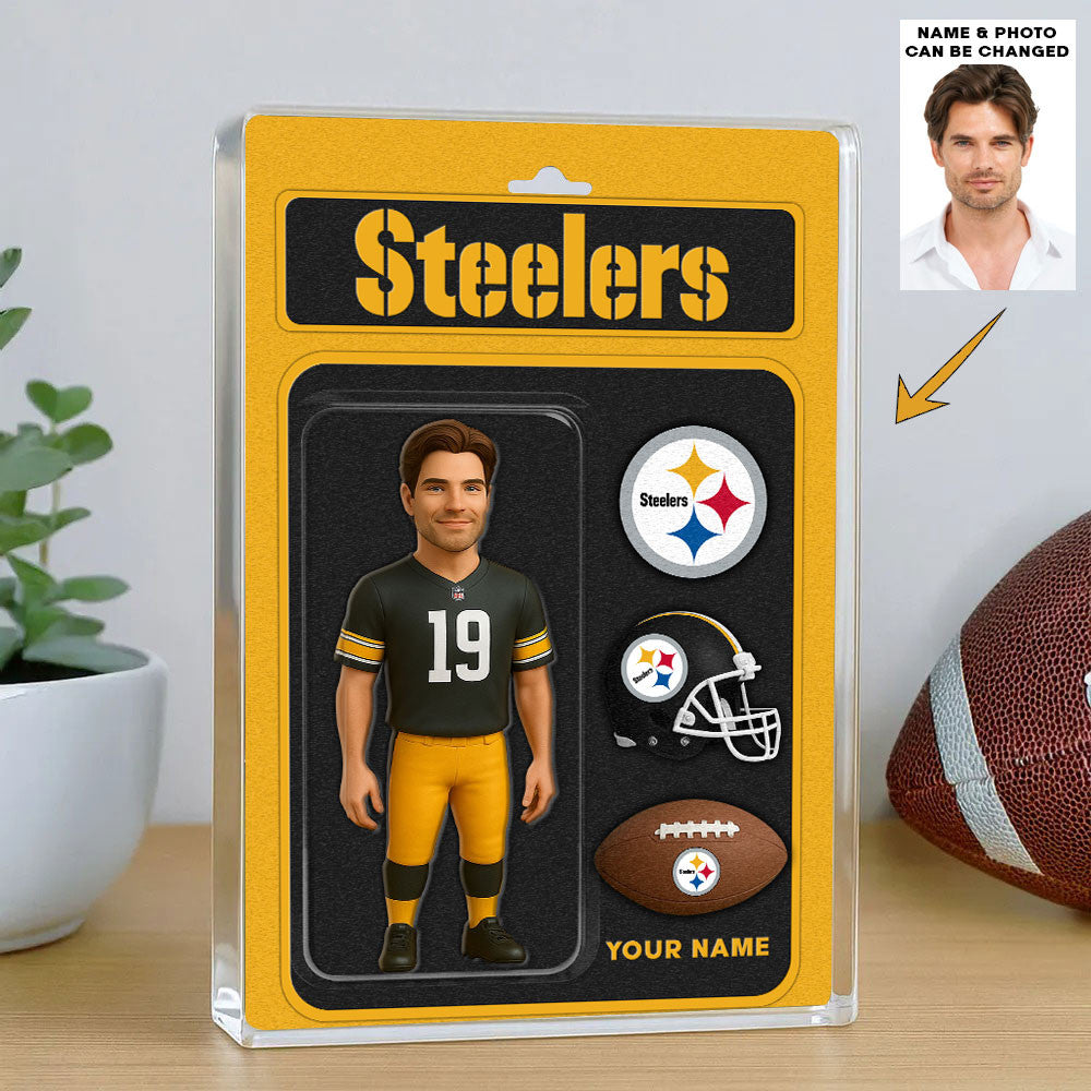NFL All Team Acrylic Block Plaque Upload Your Photo Choose Any Teams Custom Name Gift For Fans
