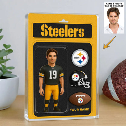 NFL All Team Acrylic Block Plaque Upload Your Photo Choose Any Teams Custom Name Gift For Fans