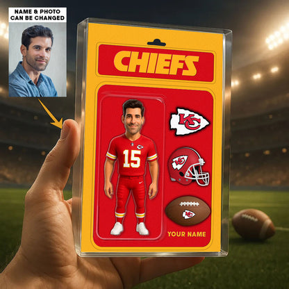 NFL All Team Acrylic Block Plaque Upload Your Photo Choose Any Teams Custom Name Gift For Fans