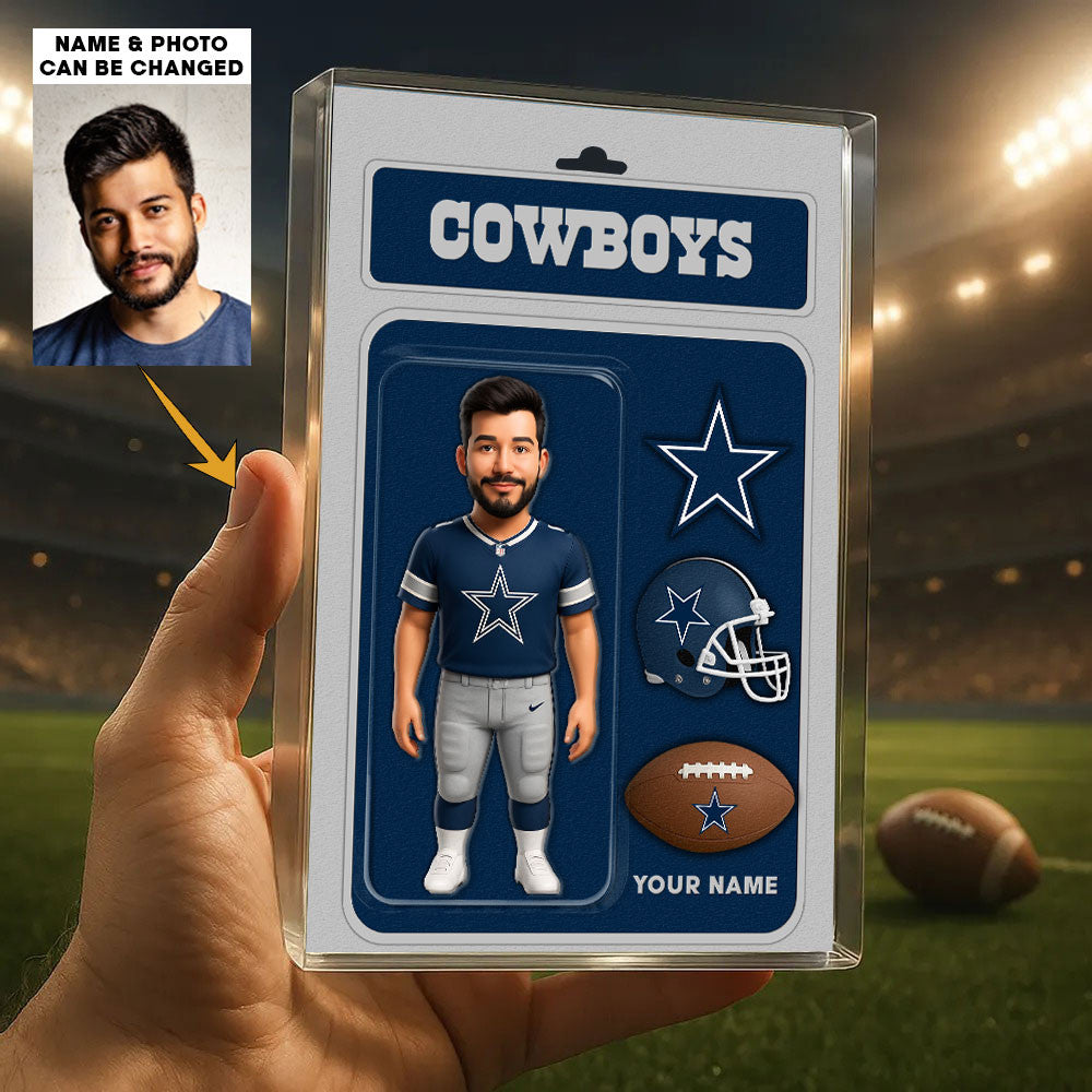 NFL All Team Acrylic Block Plaque Upload Your Photo Choose Any Teams Custom Name Gift For Fans