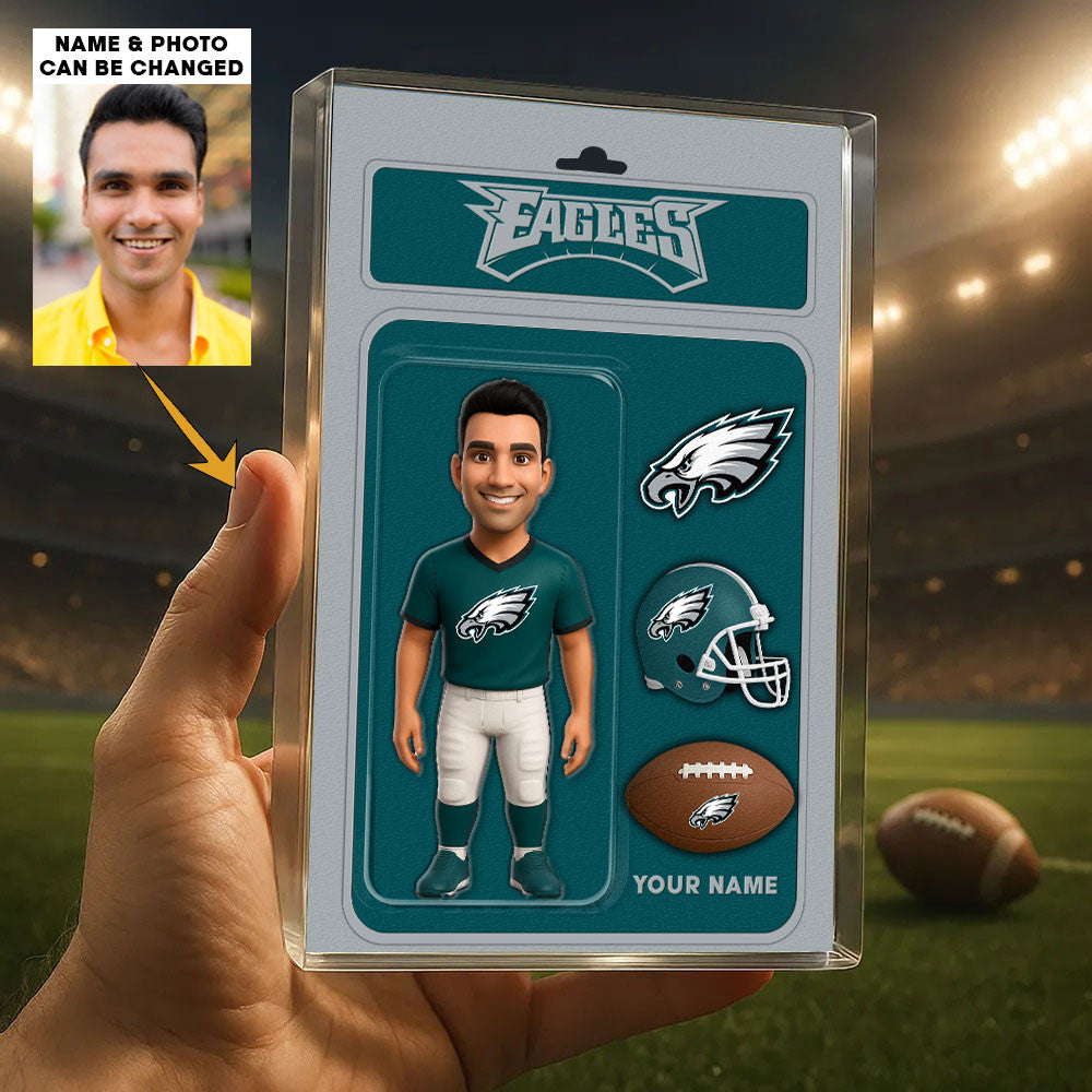 NFL All Team Acrylic Block Plaque Upload Your Photo Choose Any Teams Custom Name Gift For Fans