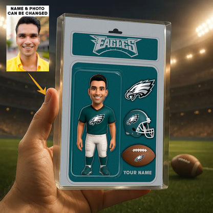 NFL All Team Acrylic Block Plaque Upload Your Photo Choose Any Teams Custom Name Gift For Fans