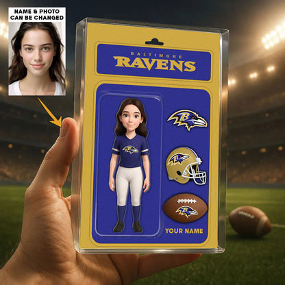 NFL All Team Acrylic Block Plaque Upload Your Photo Choose Any Teams Custom Name Gift For Fans