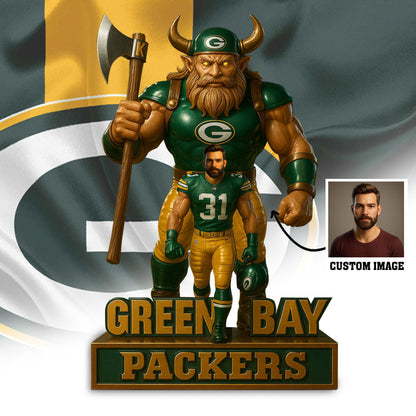 Green Bay Packers Acylic Block Plaque Upload Any Photo And Custom Number Gift For Fans