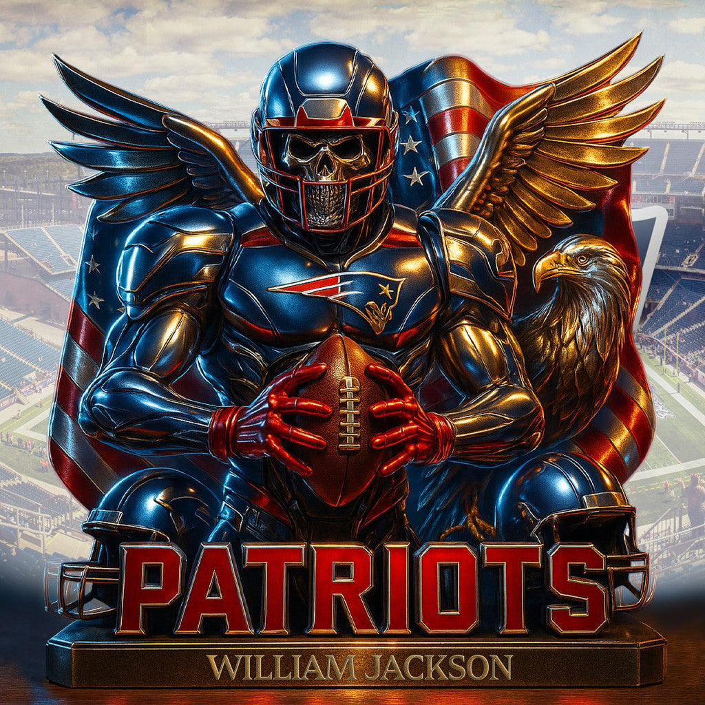 New England Patriots Acylic Block Plaque Personalized Your Name Special Gift For Fans