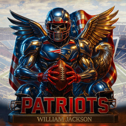 New England Patriots Acylic Block Plaque Personalized Your Name Special Gift For Fans