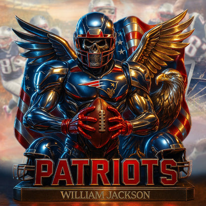 New England Patriots Acylic Block Plaque Personalized Your Name Special Gift For Fans