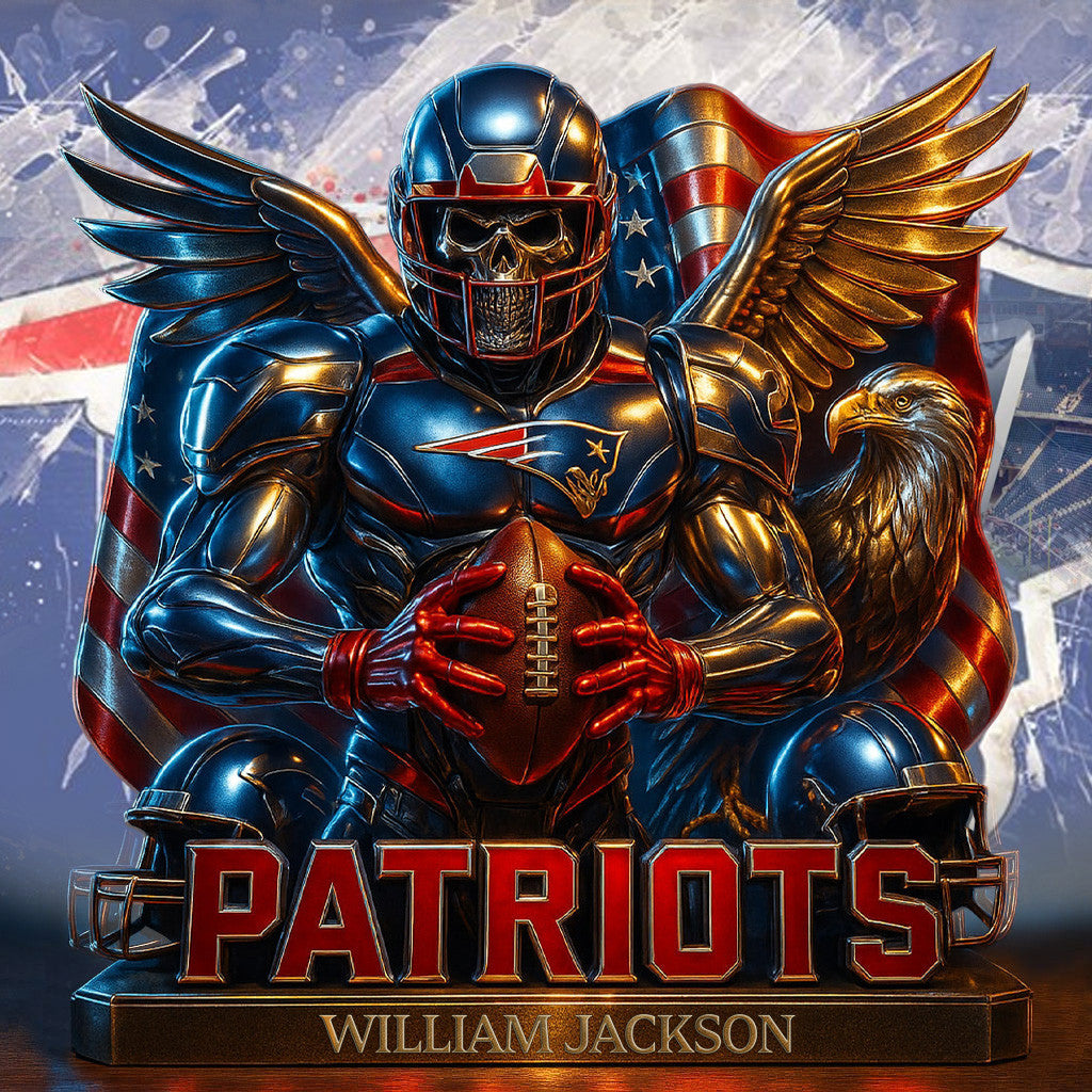 New England Patriots Acylic Block Plaque Personalized Your Name Special Gift For Fans