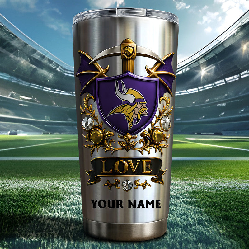 NFL Stainless Steel Tumbler New Style Personalized Any Name Special Gift For Fans