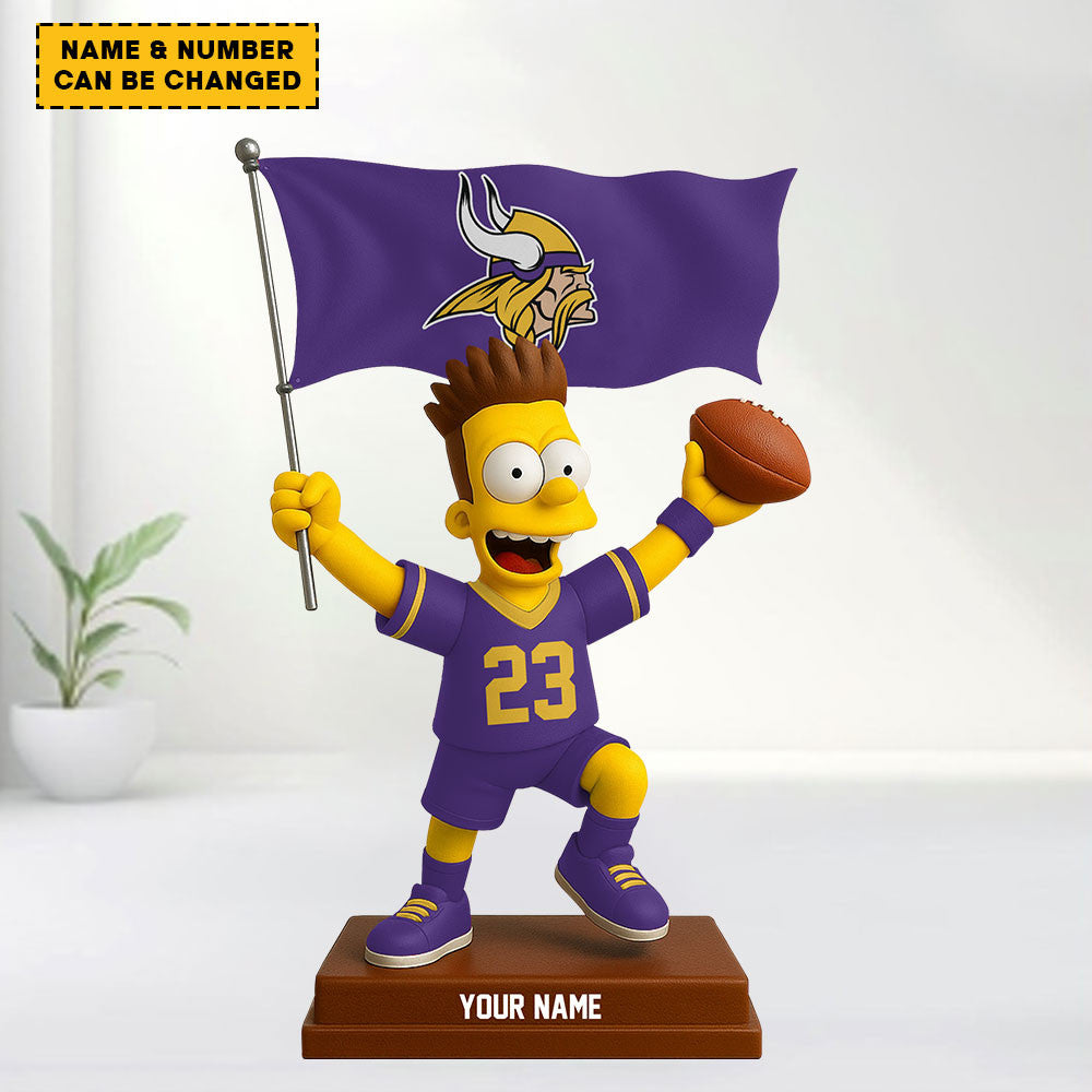 NFL And Simp Cartoon Character Acrylic Block Plaque For Home Custom Any Name 24