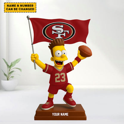 NFL And Simp Cartoon Character Acrylic Block Plaque For Home Custom Any Name 01