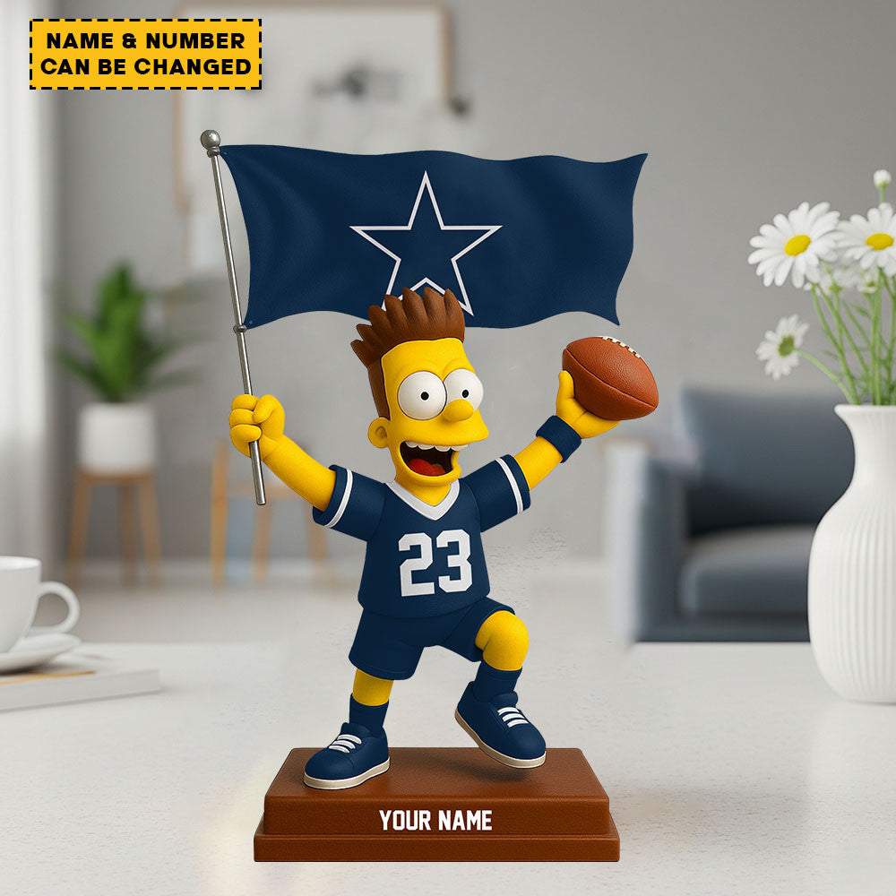 NFL And Simp Cartoon Character Acrylic Block Plaque For Home Custom Any Name 09