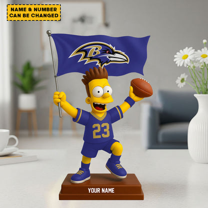 NFL And Simp Cartoon Character Acrylic Block Plaque For Home Custom Any Name 19