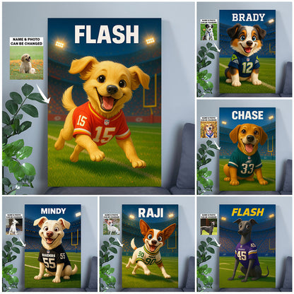 NFL All Team Cute Pet Poster Upload Any Photo Custom Name Choose Team You Love Gift For Fan