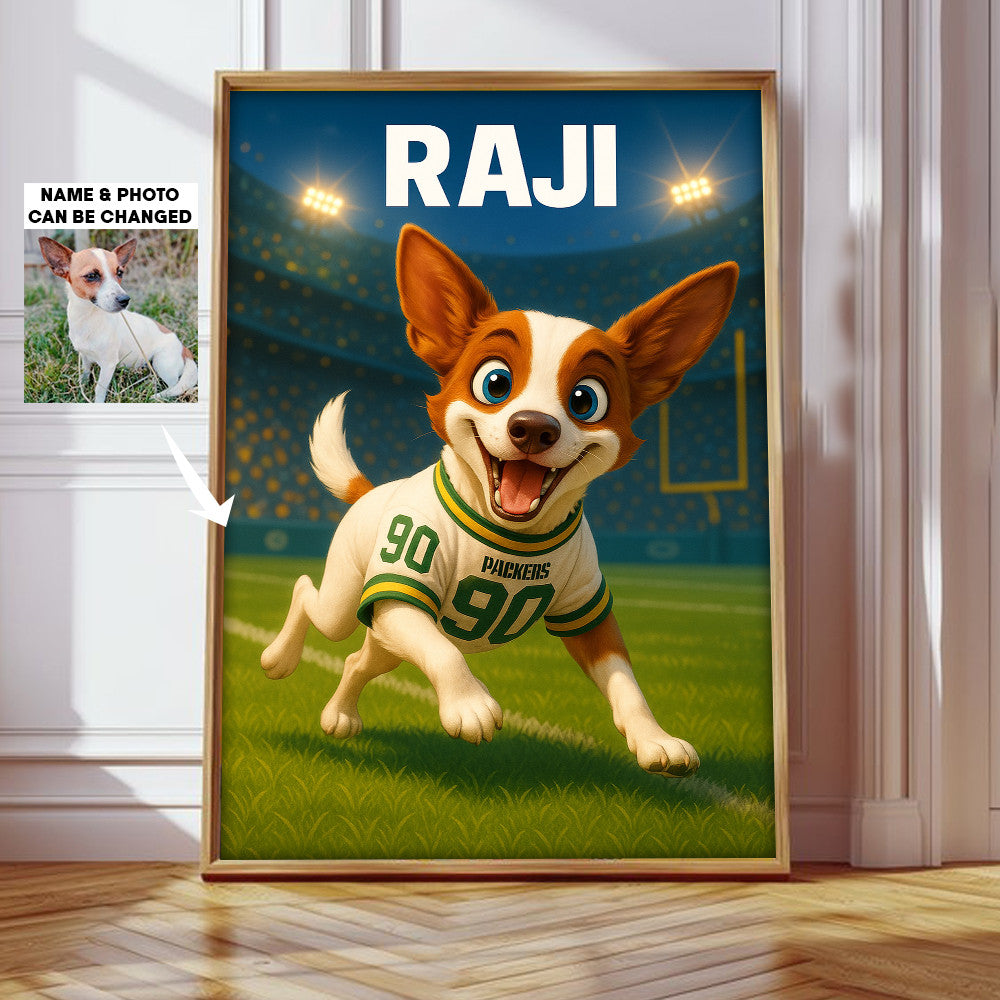 NFL All Team Cute Pet Poster Upload Any Photo Custom Name Choose Team You Love Gift For Fan