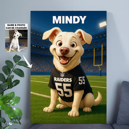 NFL All Team Cute Pet Poster Upload Any Photo Custom Name Choose Team You Love Gift For Fan