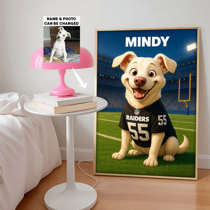 NFL All Team Cute Pet Poster Upload Any Photo Custom Name Choose Team You Love Gift For Fan